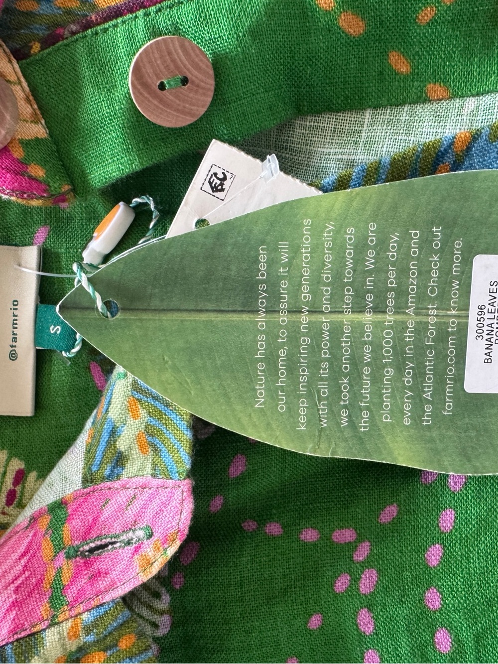 FARM Rio Romper - Linen Banana Leaves - NWT - Size Small - Picture 6 of 6